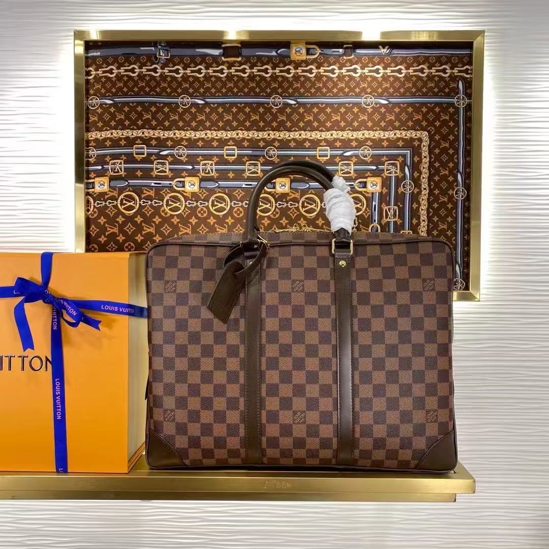 20250906 LV N41125 全皮公文電腦包 海外原單免稅平行輸入 歐美代購 台北101專櫃官網同步在售